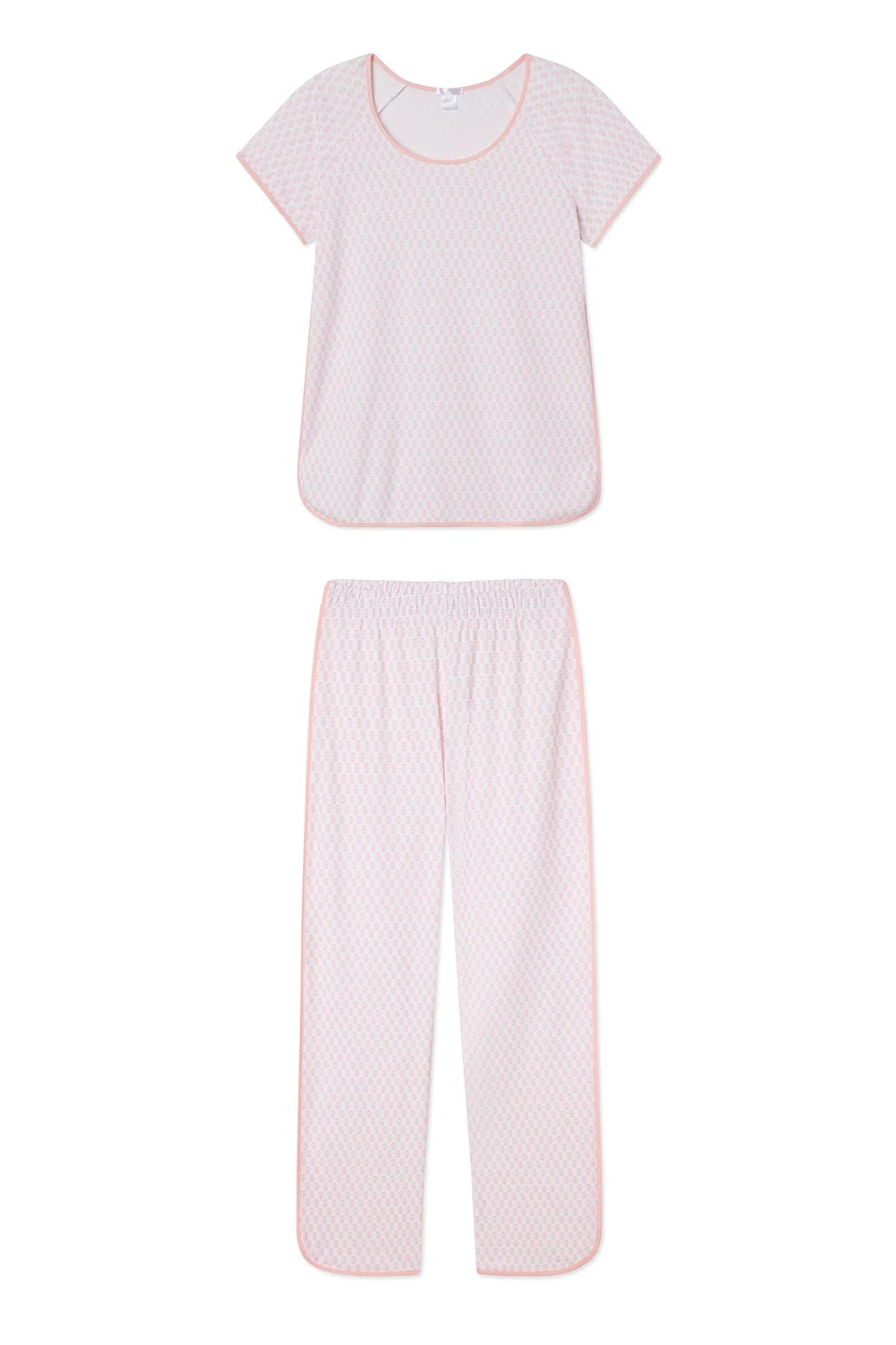 Pima Short-Long Set in English Rose Blockprint | Lake Pajamas