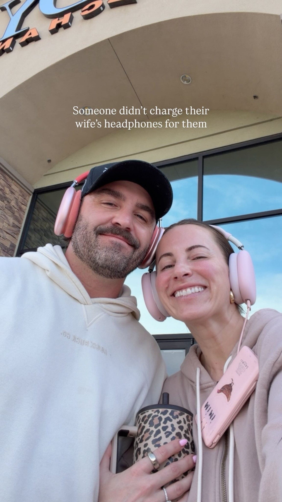 Someone didn’t charge their wife’s headphones for them