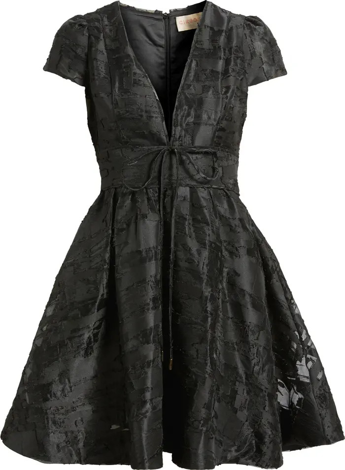 Kiara Burnout Satin Fit & Flare Cocktail Dress | Nordstrom