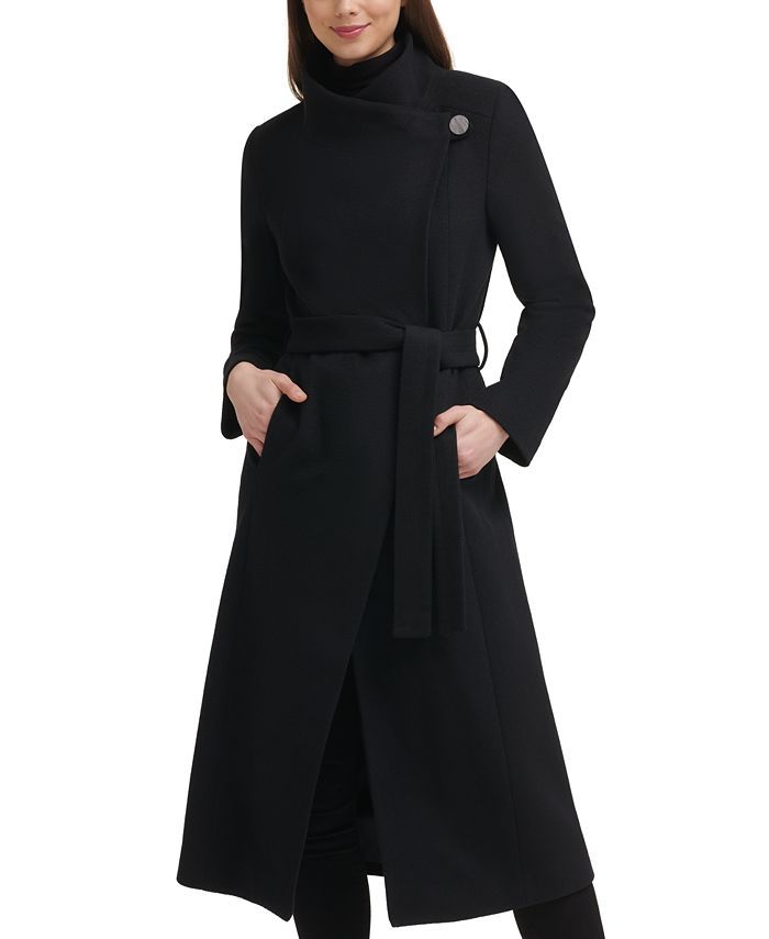 Kenneth Cole Women's Asymmetrical Belted Maxi Coat & Reviews - Coats & Jackets - Women - Macy's | Macys (US)