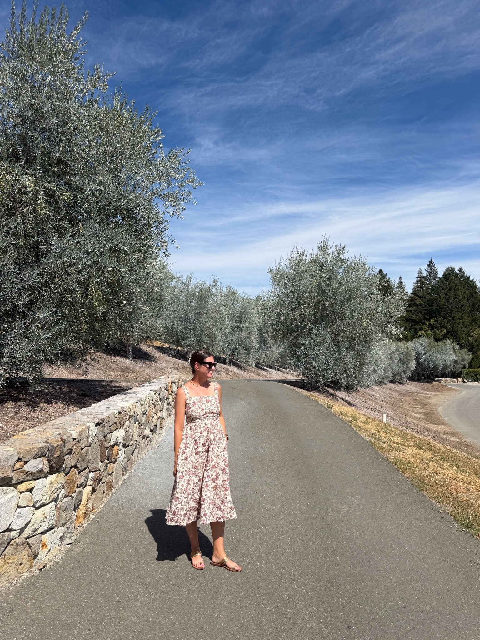 Napa, you’re a dream! 🫒🍷 This @Quince  linen dress was the MVP of my trip — lightweight enough for warm days of wine tasting, and SO comfortable I basically forgot I was wearing a dress (until someone asked where it was from, lol). Adjustable straps, smocked back, and be still my heart... it has actual pockets. 🙌

It's 100% European linen so it breathes beautifully and only gets softer over time. Comes in a bunch of gorgeous prints and colors, but this Brick Red Heirloom Floral had my heart the second I saw it — felt so right for a wine country trip.

Tue to size, fully lined. I’m wearing a small.

#LTKstyletip #LTKdatenight #LTKtravel