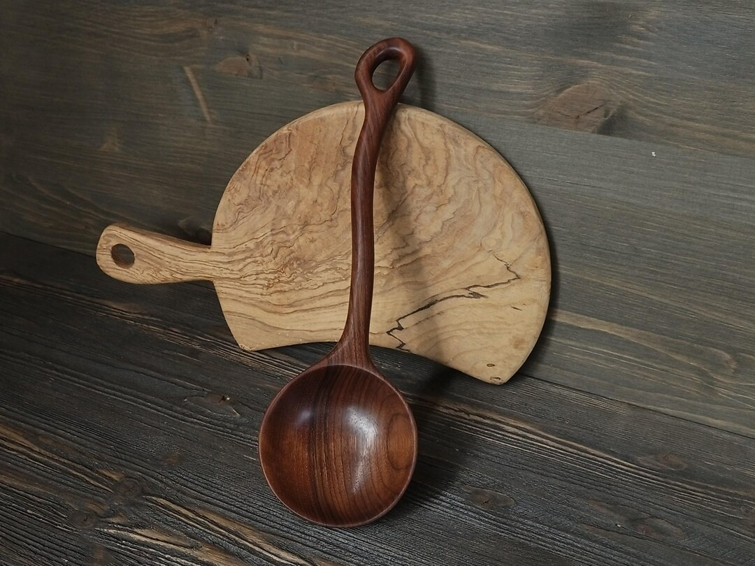 Wide Walnut Wood Serving Spoon | Handcrafted and Unique Design - Etsy | Etsy (US)