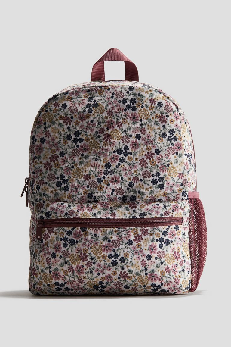 Patterned Backpack - White/floral - Kids | H&M US | H&M (US + CA)