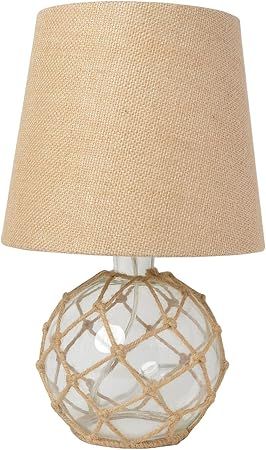 Elegant Designs LT1050-CLR Buoy Rope Nautical Netted Coastal Ocean Sea Glass Table Lamp with Burl... | Amazon (US)