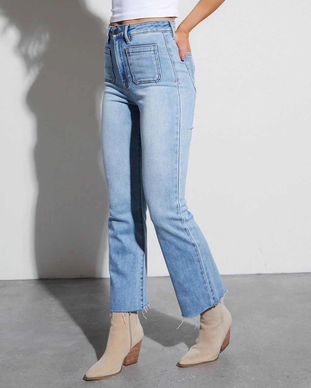 Casual Times High Rise Stretch Straight Jeans | VICI Collection