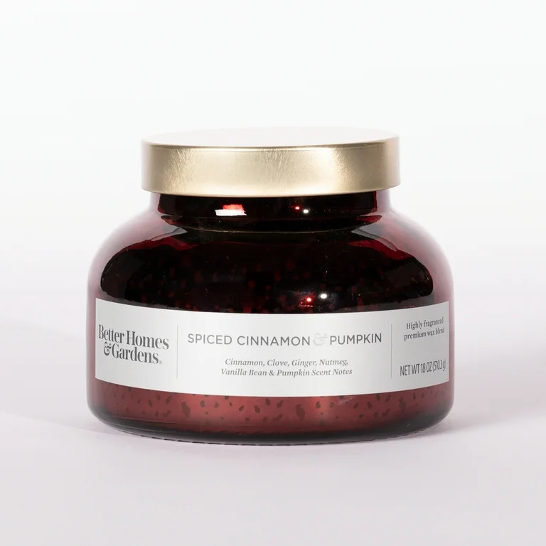 Better Homes & Gardens 18oz Spiced Cinnamon & Pumpkin Mercury 2-Wick Jar Candle - Walmart.com | Walmart (US)
