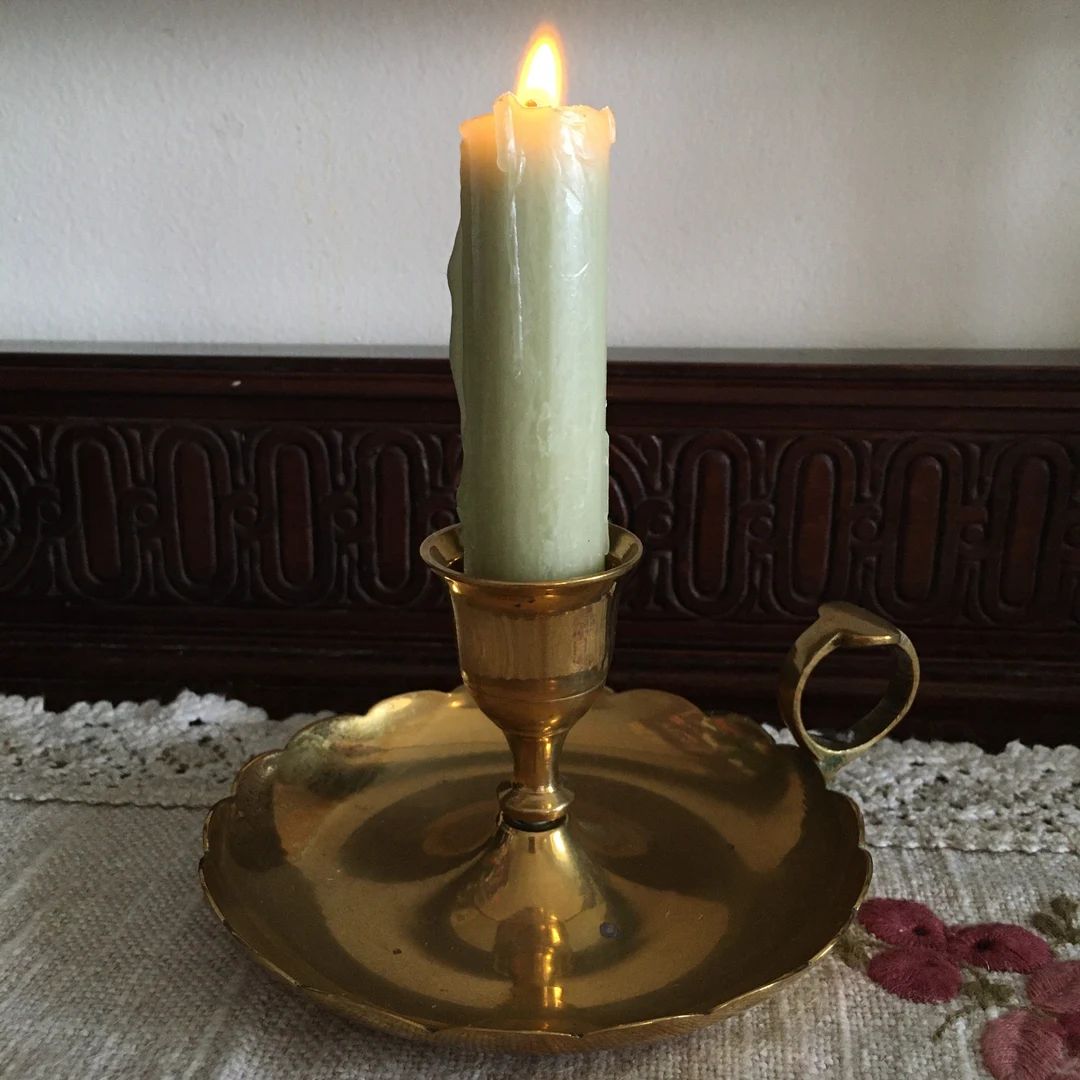 Beautiful Cottagecore Vintage Brass Dinner Candle Holder | Etsy (UK)
