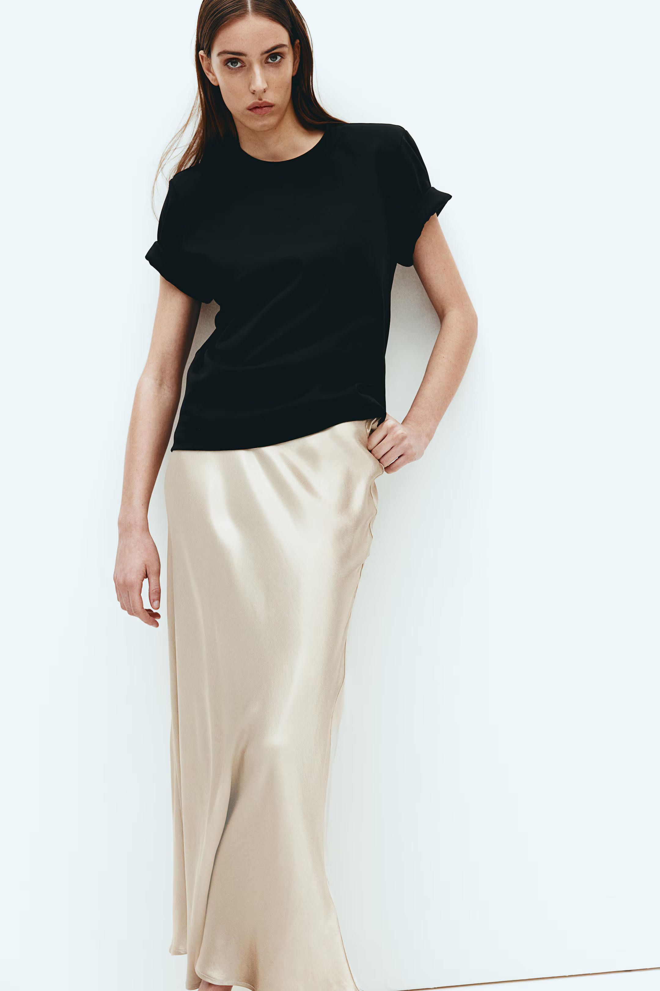 Maxi skirt - Light beige - Ladies | H&M GB | H&M (UK, MY, IN, SG, PH, TW, HK)