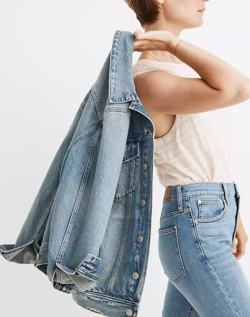 The Oversized Trucker Jean Jacket in Akenside Wash | Madewell