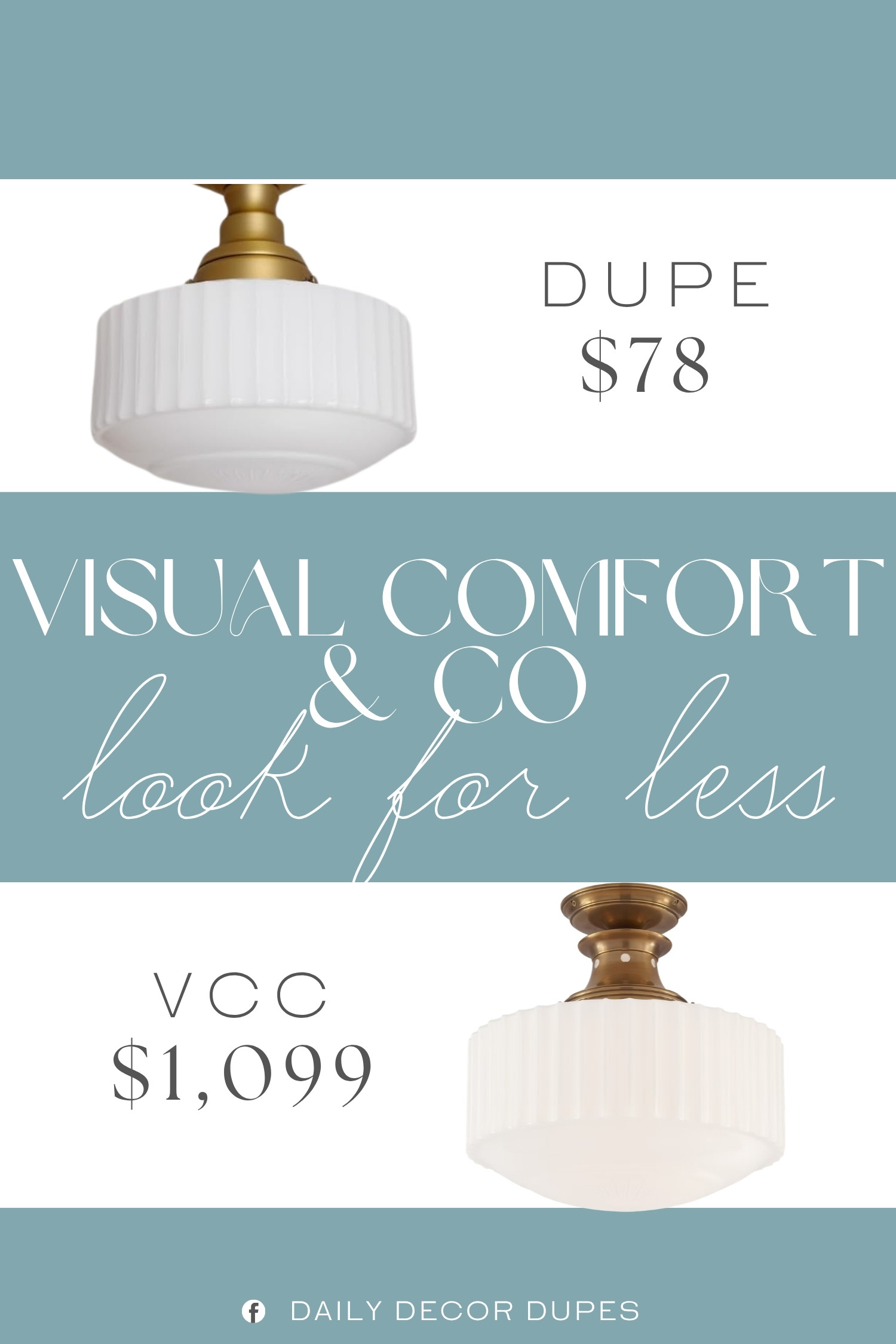The Visual Comfort & Co. Milton Road Flush Mount features a pleated glass shade, warm brass-toned hardware, and a compact silhouette that brings a classic touch to the room. At around $78, compared with the $1,099 designer version shown, a similar style makes it easier to achieve an elevated lighting look without the larger price tag. This ceiling light works beautifully in bedrooms, hallways, entryways, kitchens, and other spaces where stylish low-profile lighting is needed. 💡✨🏡

Home more affordable option find similar look for less budget friendly affordable cheap cheaper beautiful pretty. Clearance sale coupon code discount code promo code luxury Inspo inspiration inspired by idea ideas Love like these? I share multiple every day in my FB group.
#VisualComfortAndCoInspired #MiltonRoadFlushMount #FlushMountLight #CeilingLight #PleatedGlassLight #BrassLighting #VintageInspiredLighting #BedroomLighting 

 #LTKHome
