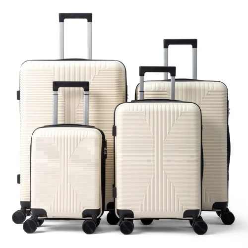 Ktaxon 4-Piece Luggage Set Hardshell Lightweight ABS Carry On Suitcase 360° Spinner Wheels White | Walmart (US)