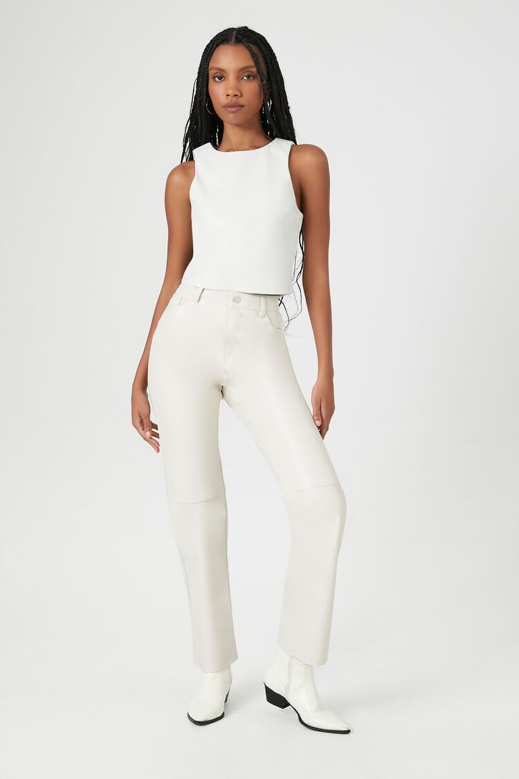 Faux Leather High-Rise Straight Pants | Forever 21 (US)