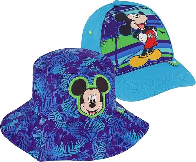 Disney Girls Toddler Sunhat, Mickey Mouse Kids Bucket Hat and Matching Boys Baseball Cap for Beac... | Amazon (US)