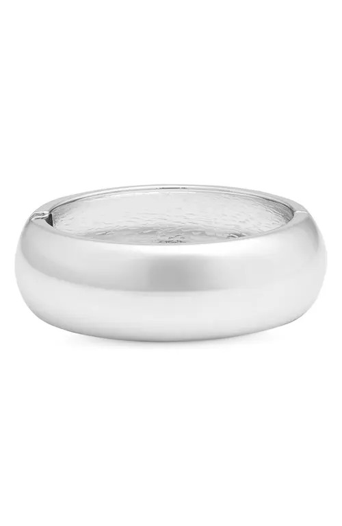 Open Edit Round Hinged Bangle in Silver at Nordstrom | Nordstrom