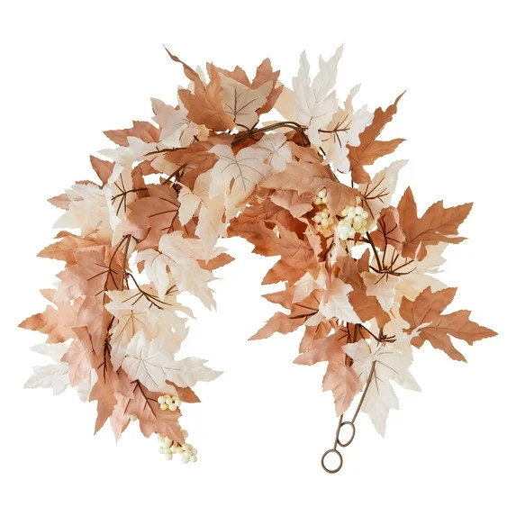Maple & Oak Leaf Garland Decor, Cream & Tan, 6', Fall by Way To Celebrate | Walmart (US)