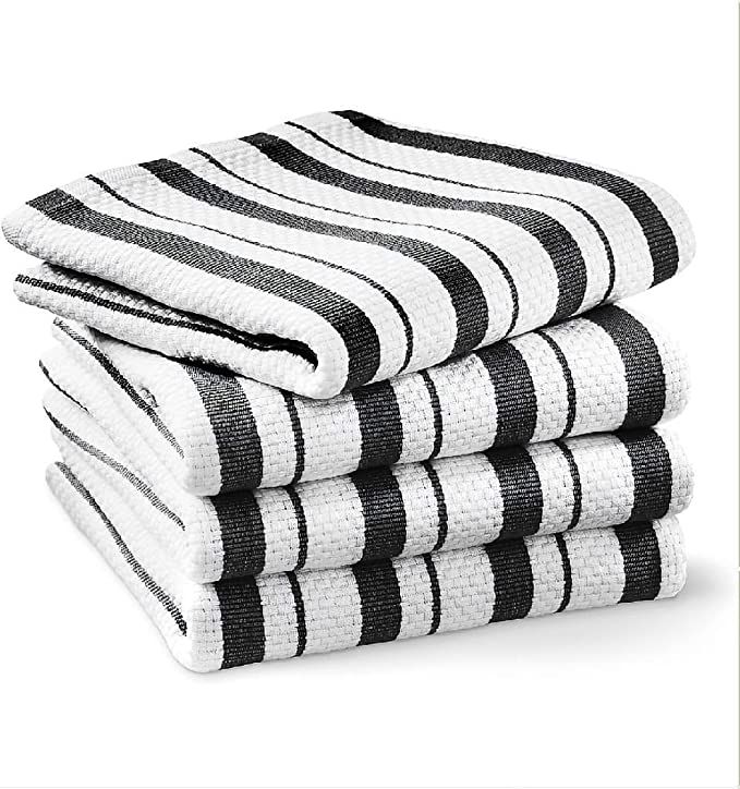 Williams-Sonoma Classic Striped Towels, Set of 4 (Jet Black) | Amazon (US)