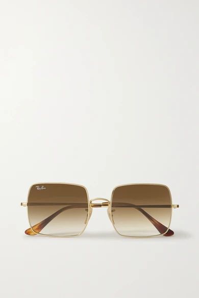 Ray-Ban - Square-frame Gold-tone Sunglasses | NET-A-PORTER (US)