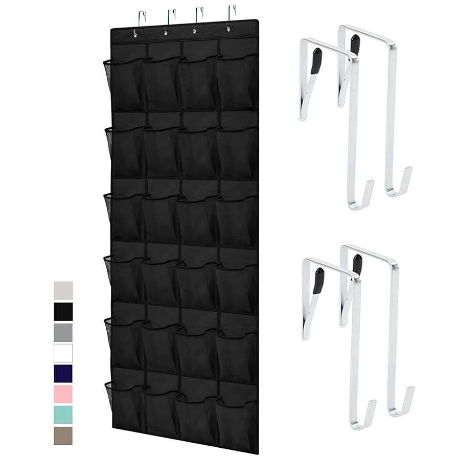 GORILLA GRIP Over the Door Shoe Organizer, 24 Large Breathable Mesh Pockets, Space Saving Hanging... | Amazon (US)