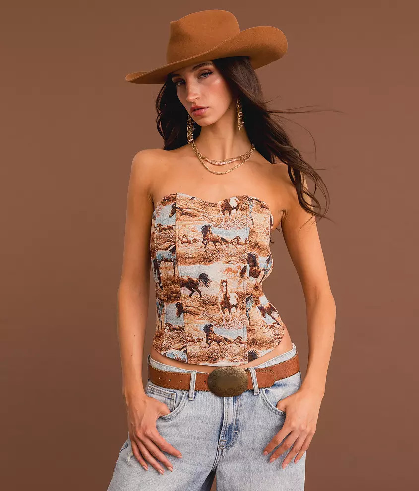 Western Jacquard Tube Top | Buckle