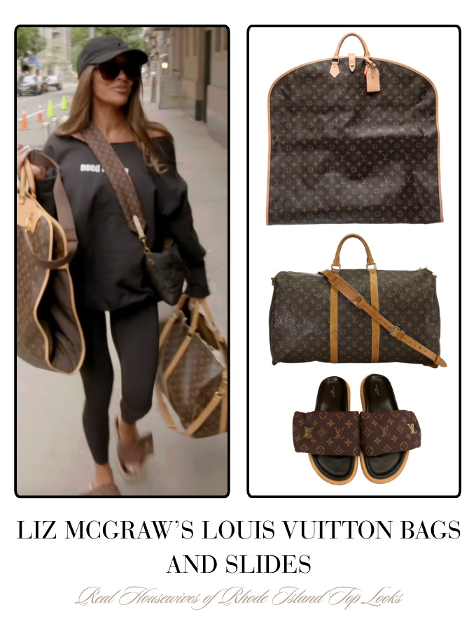 Liz McGraw's Louis Vuitton Bags and Slides 

 