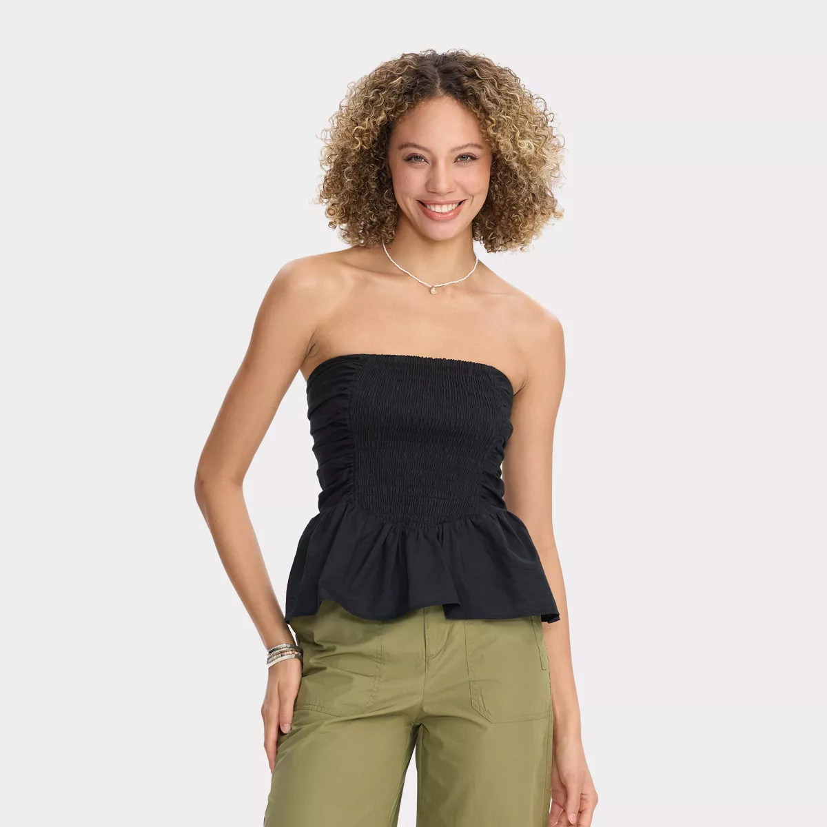 Women's Smocked Peplum Tube Top - Universal Thread™ | Target