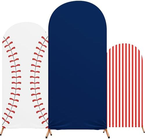 3 Set Baseball Theme Arch Backdrop Stand Covers Sport Background Arched Stretchy Fabric Backdrop ... | Amazon (US)