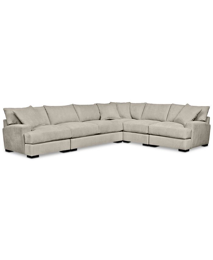 Furniture Rhyder 5-Pc. Fabric Sectional Sofa with Apartment Sofa, Created for Macy's & Reviews - ... | Macys (US)