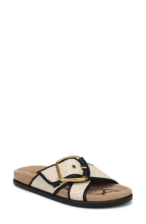 Sam Edelman Darla Slide Sandal in Linen/black at Nordstrom, Size 6 | Nordstrom