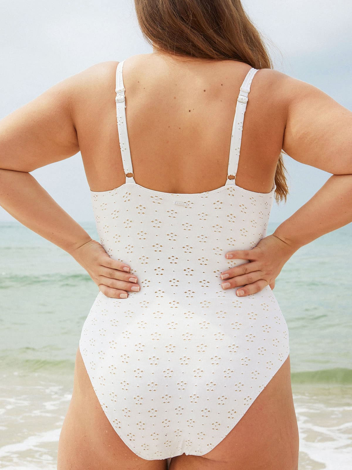 Floral Cutout One-Piece Swimsuit & Reviews - White - Sustainable One-Pieces | BERLOOK | BERLOOK