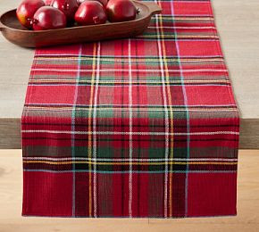 Stewart Plaid Cotton Table Runner | Pottery Barn CA