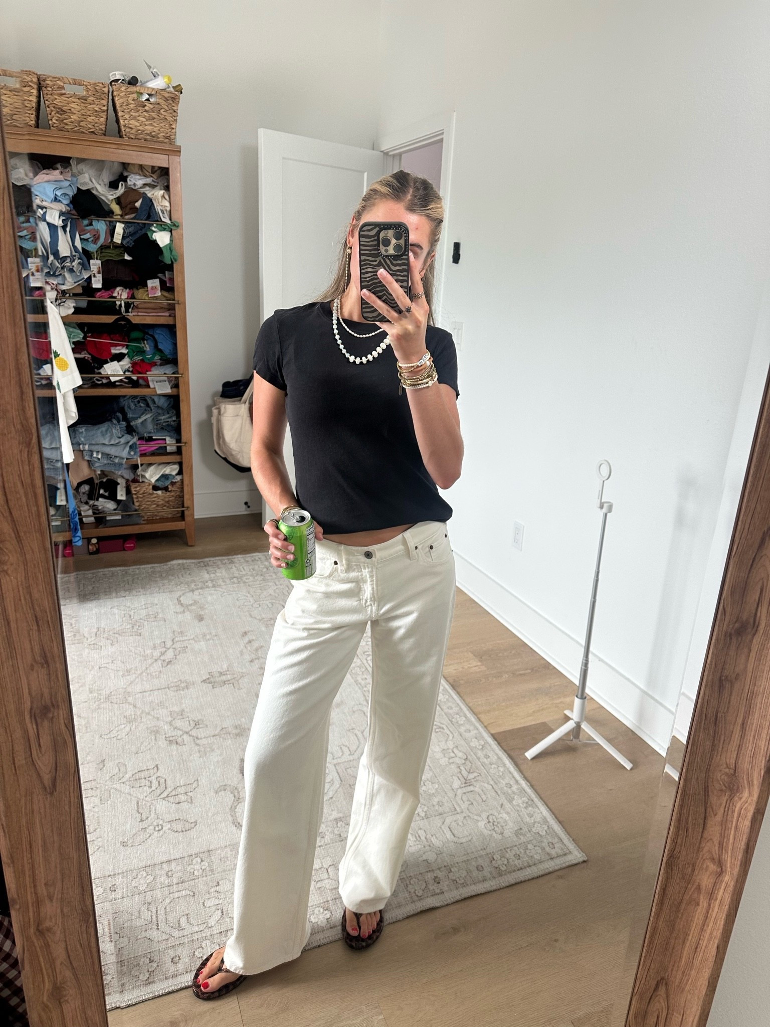 Casual Saturday outfit I’m loving these @abercrombie ultra loose wide leg denim jeans I just got size 24. My tee is cuts clothing my code is SLOANEV. My fun leopard flip flops from amazon @cushionaire.

#LTKootd #LTKdayinmylife #LTKSeasonal