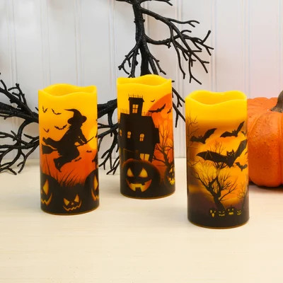 Battery Operated LED Wax Halloween Candles | Wayfair North America