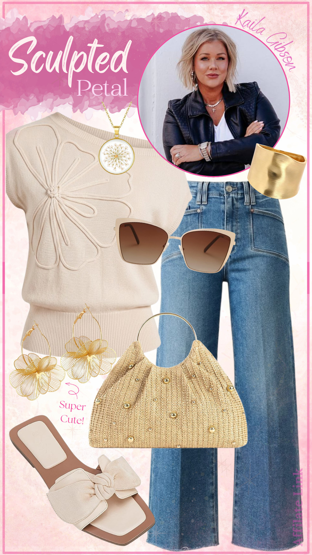 Manifesting garden party weather in this look. ☁️🌼 The texture on this 3D floral knit is everything! Styled with high-waist denim and gold statement earrings for an elevated weekend vibe. 💫

#ChicStyle #WideLegJeans #SpringTrends 

 #LTKSpringSale #LTKdayinmylife #LTKmomlife