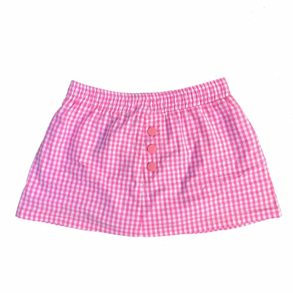 Womens Gingham Mini Skirts Y2k Going Out Elastic Waistband Plaid Checkered Streetwear Cute Summer... | Amazon (US)