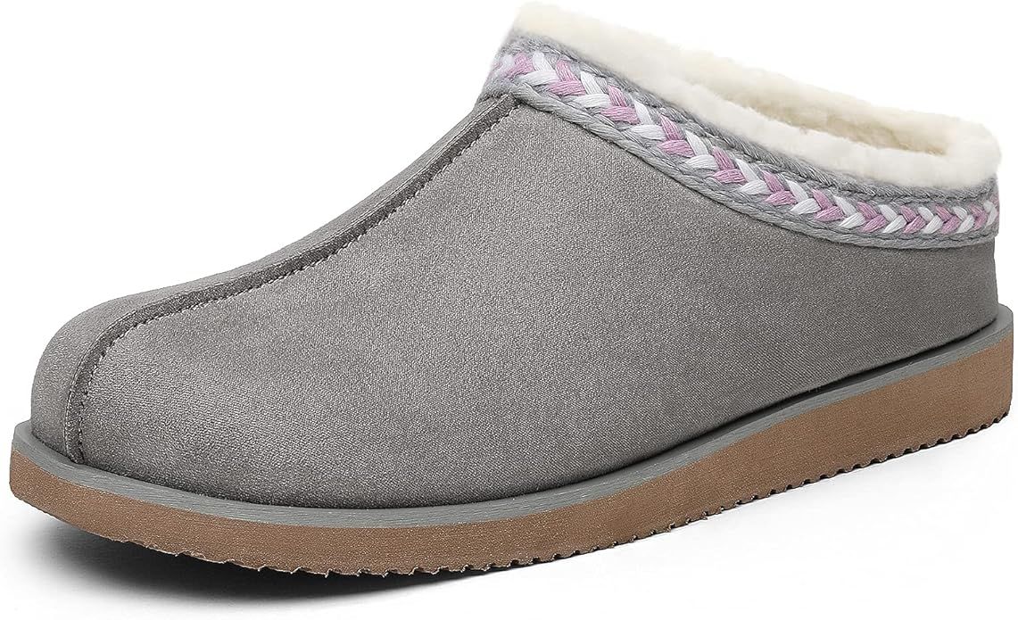Amazon.com | DREAM PAIRS Women's House Fuzzy Slip on Clog Slippers with Suede Upper for Indoor Ou... | Amazon (US)