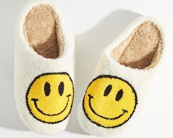 Smiley Face Slippers Happy Face Slippers Smiley Slippers | Etsy | Etsy (US)