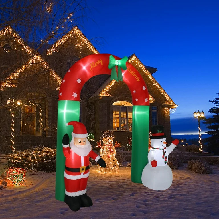 Winado 8Ft Inflatable Santa Claus Snowman Christmas Door Arch Outdoor Year Party Decoration | Walmart (US)