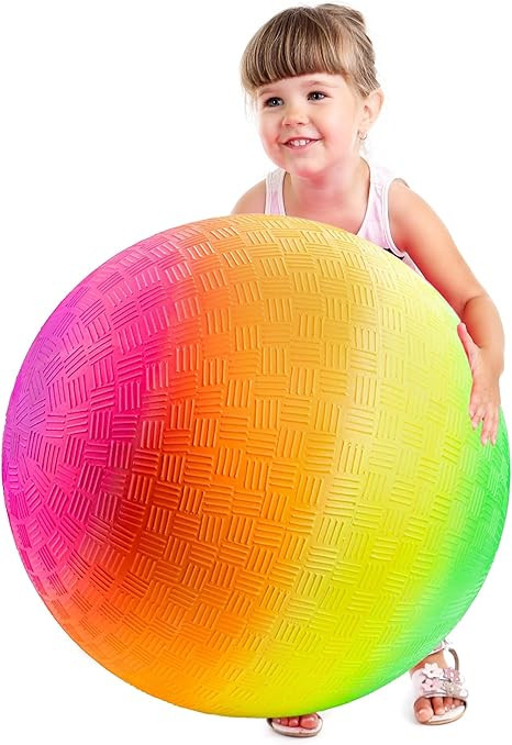 Bedwina 18 Inch Rainbow Playground Ball for Kids (Pack of 1 or 2) Jumbo Size Rainbow Inflatable B... | Amazon (US)
