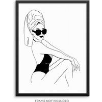 Abstract Woman's Body Silhouette Wall Decor Art Print Poster -11""x14"" Minimalist Fashion Artwork F | Etsy (US)