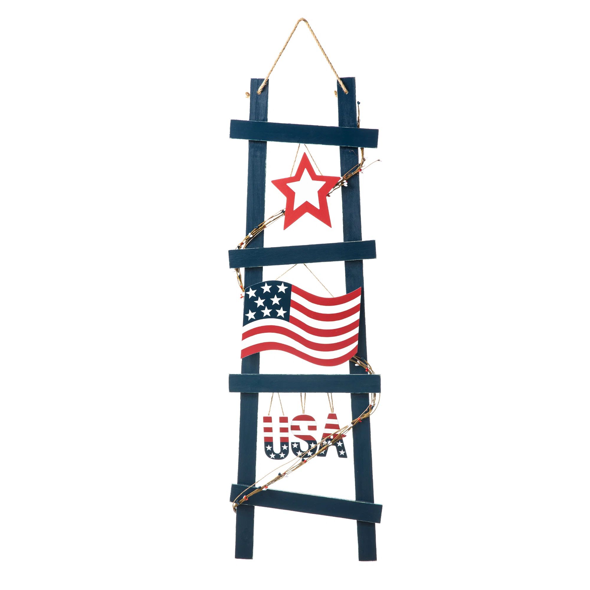 The Holiday Aisle® Patriotic/ Americana Ladder-Shaped "USA" Porch Decor Lawn Art | Wayfair | Wayfair North America