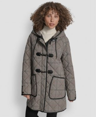 Women's Hooded Toggle Quilted Coat | Macy's