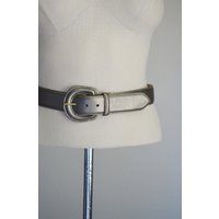 Silver Bronze Leather Belt/Women's Silvery Metallic USA Medium Size 28 /30 Nordstrom Glove | Etsy (US)