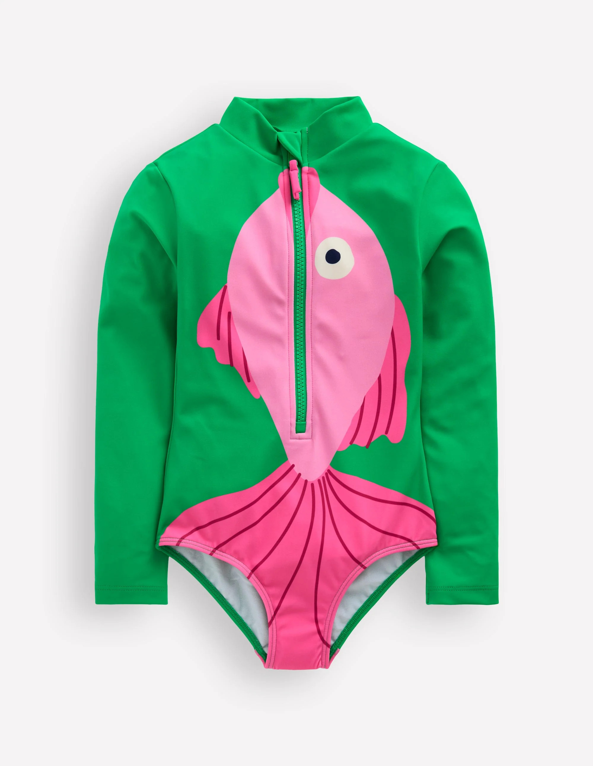 Boden Girls Fun Long Sleeve Swimsuit in Green | Size 2-3 Years | Boden (US)
