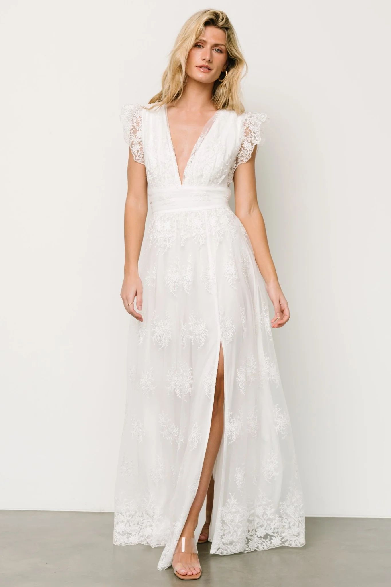 Rhea Tulle Maxi Dress | Off White | Baltic Born