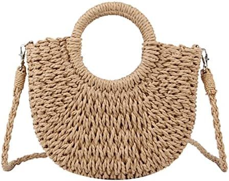 Freie Liebe Small Straw-Bag Beach Woven Tote Bags for Women Summer Rattan Crossbody Bags Top Hand... | Amazon (US)