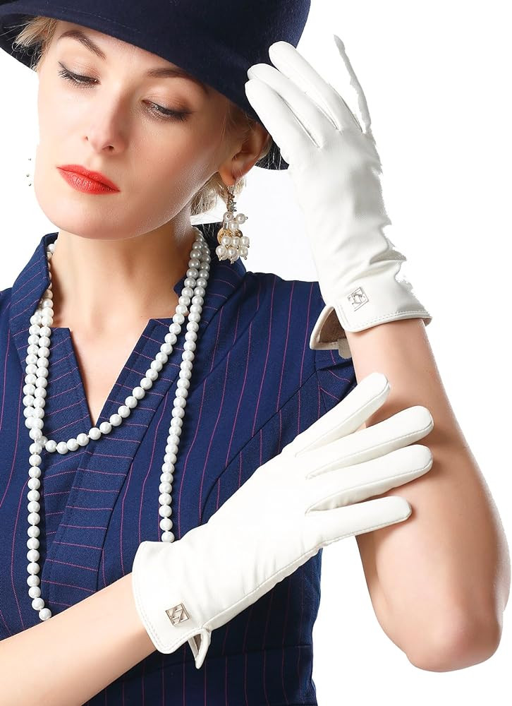 Women's Italian Leather Gloves Lambskin Winter Comfort Gloves (Touchscreen or Non-Touchscreen) | Amazon (US)