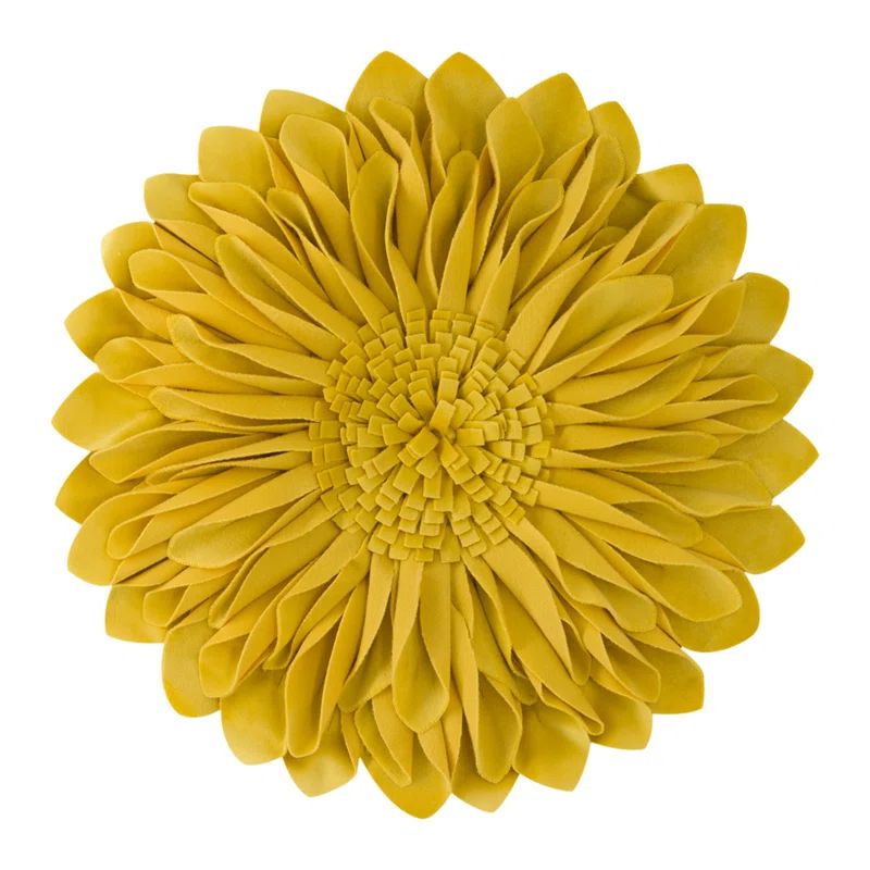 Blairsden 3D Sunflower Round Pillow Cover and Insert 5 | Wayfair North America