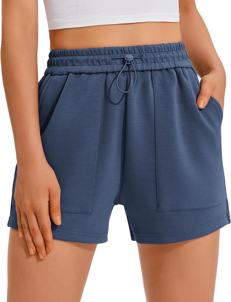 PINSPARK Sweat Shorts for Women Casual Summer Athletic Short Elastic Waist Comfy Lounge Shorts Bo... | Amazon (US)