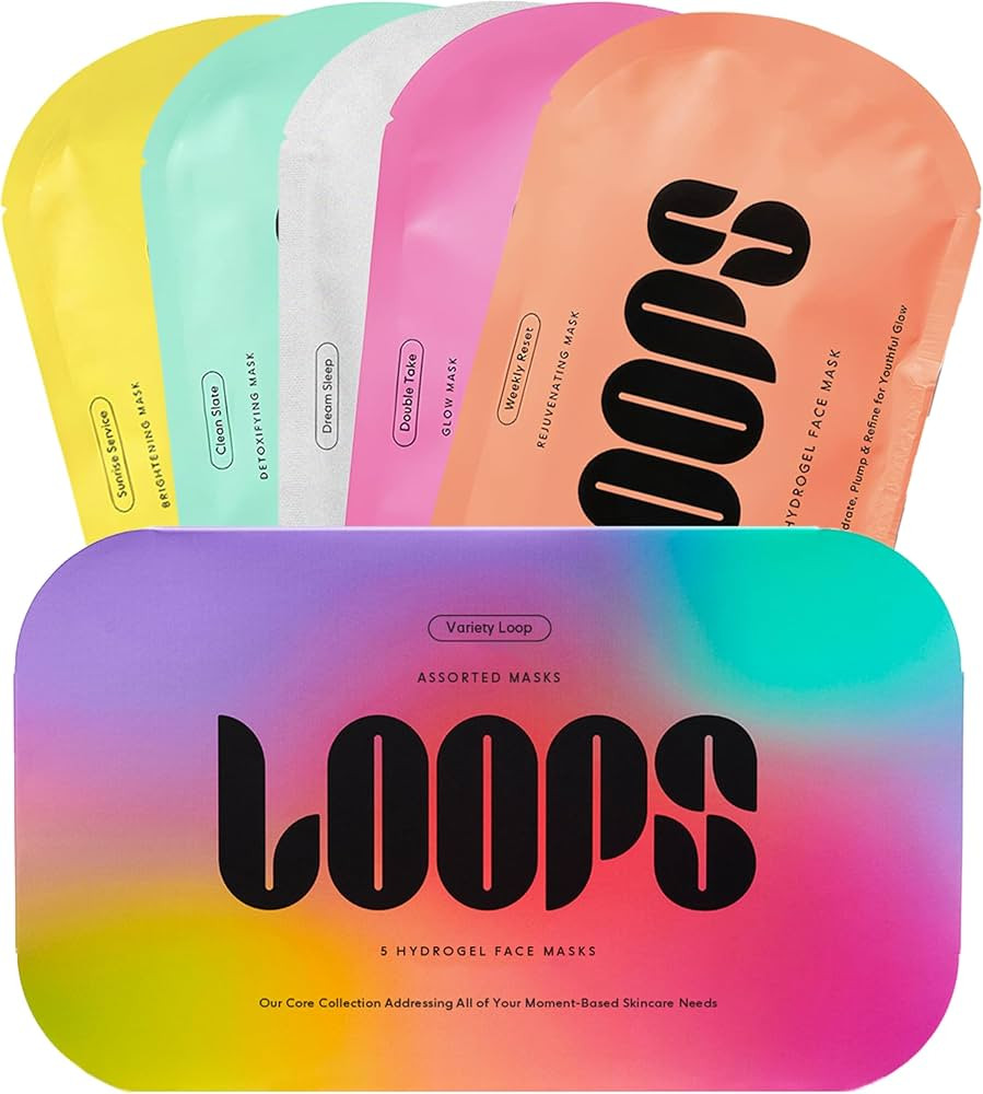LOOPS VARIETY LOOP KIT - Hydrogel Korean Face Mask for Every Skin- Five Collagen Face Masks fo, D... | Amazon (US)