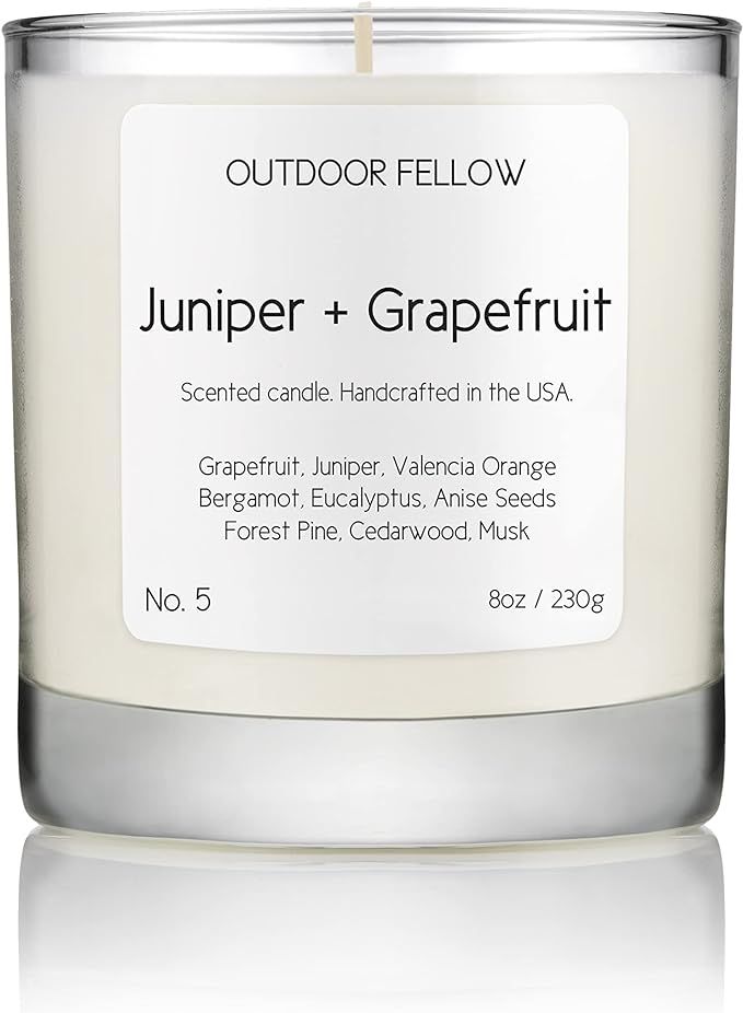 Juniper and Grapefruit Outdoor Fellow Scented Candle | 40 Hour Long Burning Candles | Coconut and... | Amazon (US)